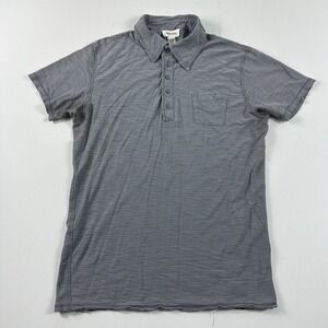 DIESEL Polo Shirt Faded‎ Gray Slim Cotton Casual Featherweight Mens Medium